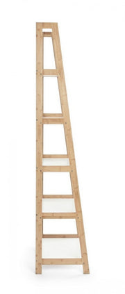 Étagères de bibliothèque en bois en bambou dans le MDF laquée Opaque CM 62.5x 40xh. 180