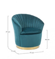 Fauteuil coquillage effet velours Gilles