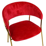 Fauteuil en velours Brendeburg rouge