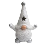 Père Noël en résine blanche avec lumière cm26,5x19,5h38