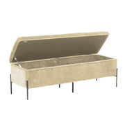 Banc en velours crème cm115x40h45