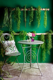 Table de jardin pliante ronde en acier gris MARLENE diamètre 60x h77 cm