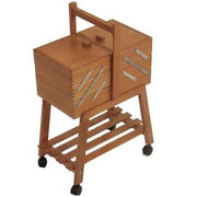Etabli n.20 noyer cm34xh47-57x20 avec roues en hêtre fabriqué en italie