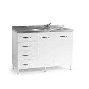 Évier de cuisine Frêne blanc 2 portes c - commode SX 120x50xH 85 cm