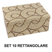 Boîte rectangulaire en carton beige 1-10 cercles cm37,5x29h16