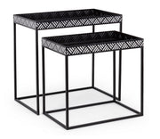 Set de 2 tables basses en métal noir Inky