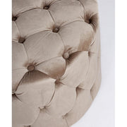 Pouf velours gris tourterelle LORELLA diamètre 60x h42 cm