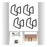 Ensemble de 4 crochets pour étagère en métal noir