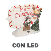 Écrit en résine blanc rouge avec led cm45x12h36