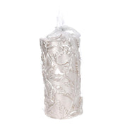 Bougie paraffine champagne feuilles en relief cm ø7h15