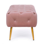 Banc de meuble pouf rose avec pieds 103 x46x40h cm