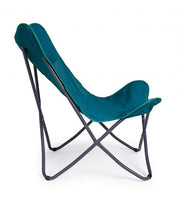 Chaise de mer pliante en textilène Vert d'Eau BUTTERFLY GABICCE 77.5x81x h89 cm