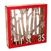 Décoration bois led rouge cm22x4,5h22