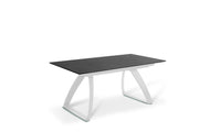 Table extensible avec pieds en aluminium et plateau noir 170/270x90x76h cm