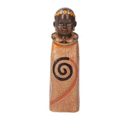 Statue d'enfant en céramique orange afrique cm8x8h26,5