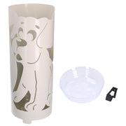Porte-parapluie métal crème chien rond cmø19h49