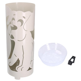 Porte-parapluie métal crème chien rond cmø19h49