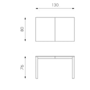Table extensible en mélaminé blanc 130/210x80x76h cm