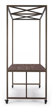 Table de présentation industrielle avec toit 180x220h cm