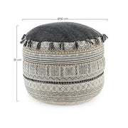 TILAK Pouf coton style ethnique Alaska diamètre 50x h35 cm