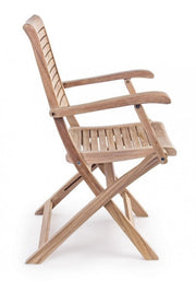Chaise en bois de style naturel avec accoudoirs