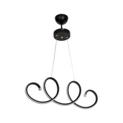 Suspension LED Afra forme spirale noire MDL4441