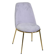 Chaise de salon concepteur en velours et en métal rotterdam gris