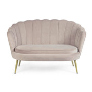 Canapé 2 places effet velours gris clair Giliola