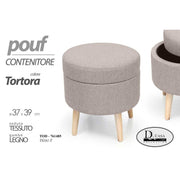 Camera Pouff avec conteneur Tortora 37 x 39 h cm cm