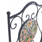 Chaise pliante en acier NAXOS avec assise et dossier décorés en céramique 92h cm