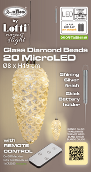 Pomme de Pin CGB 15 Micro LED Ø9 x H19cm