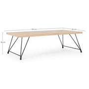 Table basse de style industriel vintage DISTRICT 120x60x h36 cm