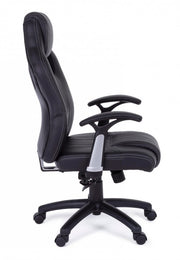 Fauteuil de bureau avec accoudoirs Spider en similicuir noir