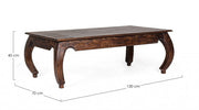 Table basse opium Jaipur en bois de style fusion cm 130x70