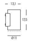 LED 10W 3000K Applique Show Graphite Line