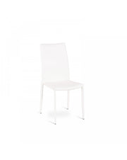 4x Chaise simili cuir et métal blanc Kitty STS