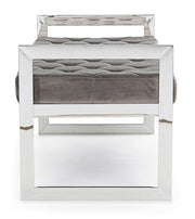 Banquette en velours gris Sveva 97 x 44 cm