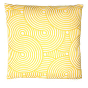 Coussin carré en tissu cercles jaunes cm45x45h10