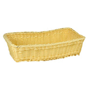 Panier présentoir rectangulaire en polyrotin naturel cm40x20h10