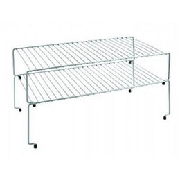 Lot de 2 étagères empilables Sky, dimensions 47x23x26 cm, coloris argent métallisé satiné