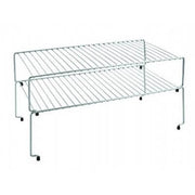 Lot de 2 étagères empilables Sky, dimensions 47x23x26 cm, coloris argent métallisé satiné