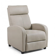 Fauteuil inclinable Desirè en similicuir gris tourterelle