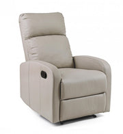 Fauteuil inclinable manuel Iris en similicuir gris tourterelle