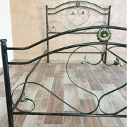 Lit double en fer forgé avec pied de lit Black Gold GINESTRA 170x202x h131,5 cm