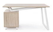 Bureau en bois blanc avec commode Armande cm 140 x60 x 76 h