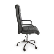 Fauteuil de bureau avec accoudoirs Queensland en éco-cuir gris foncé