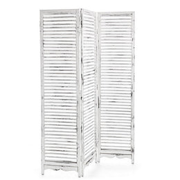 Chaise de parantro 3 portes en bois blanc laiteux 120 x 180 cm