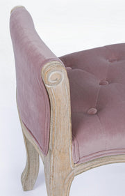 Banc simple classique bois velours Diva 71 x 48 x 60 cm