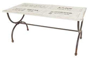 Table supérieure blanche avec écrits 78,5 x 160 x h 76 cm