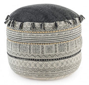 TILAK Pouf coton style ethnique Alaska diamètre 50x h35 cm